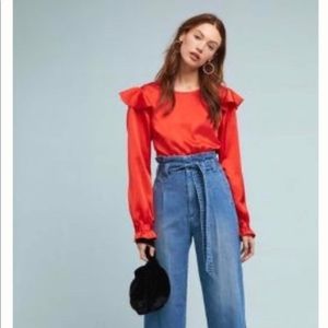 NWT! Anthropologie Cassidy Satin Blouse M